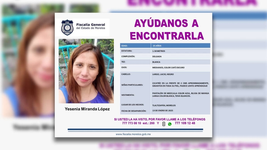 Una mujer desapareció en Tlaltizapán