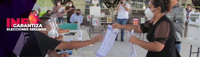 La Junta Distrital 04 del INE dio a conocer las medidas sanitarias que se tomarán el día de la jornada electoral, con lo que se garantizarán elecciones seguras.