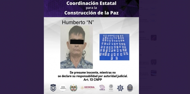 Atrapan a un hombre en poder de 72 dosis de “cristal”