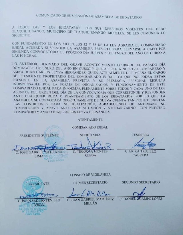 Ejidatarios dijeron que tendrán paciencia para solicitar la remoción del actual presidente del comisariado por la que consideran una mala gestión.