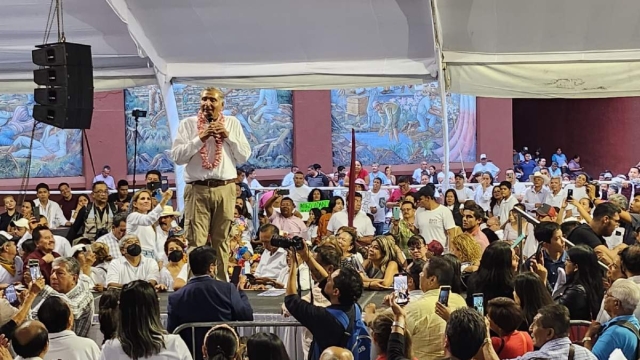 Adán Augusto López, ayer en Cuernavaca.  