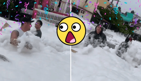Naucalpan en modo fiesta de espuma... pero versión tóxica