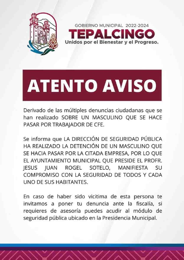 Detienen a hombre que se hacía pasar como trabajador de la CFE