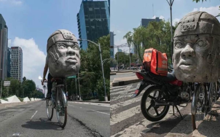 Ingenio mexicano: ¡Crean mochila en forma de Cabeza Olmeca!