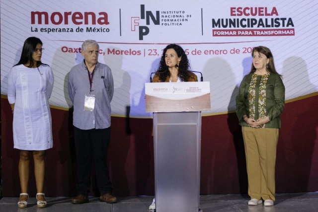La gobernadora de Morelos, Margarita Gonz&aacute;lez Saravia, y la presidenta de Morena, Luisa Mar&iacute;a Alcalde, encabezaron la apertura del espacio el viernes en Oaxtepec. 