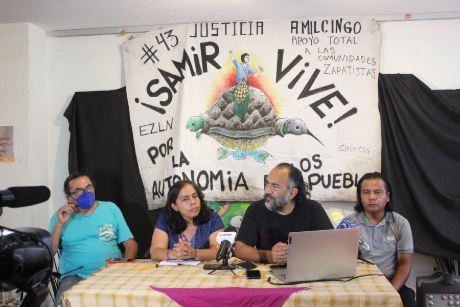 Integrantes del Frente en Defensa de la Tierra y el Agua en conferencia de prensa. 