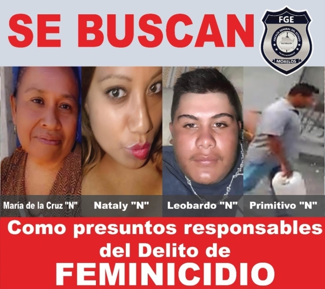 Difunde Fiscalía rostros de asesinos de mujer quemada