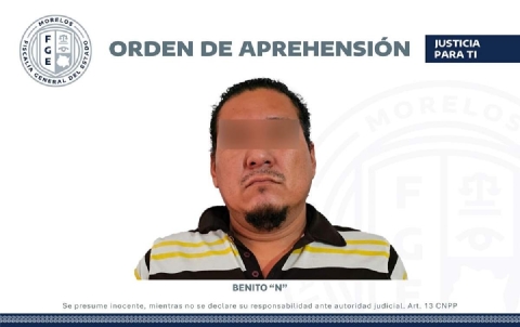 “El Beni” fue aprehendido en la cabecera municipal de Jojutla, por el delito de homicidio calificado; un juez le impuso prisión preventiva como medida cautelar.