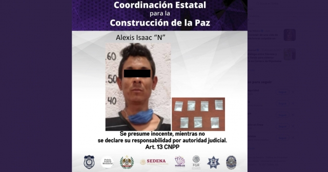 Atrapan a joven en poder de siete dosis de “cristal”