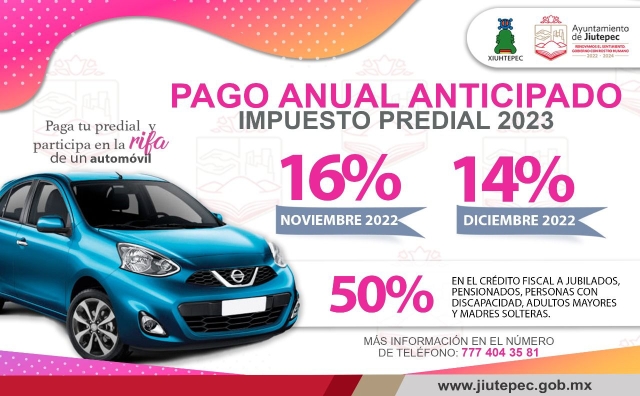 Iniciará en Jiutepec campaña &#039;Pago Anual Anticipado del Impuesto Predial 2023&#039;