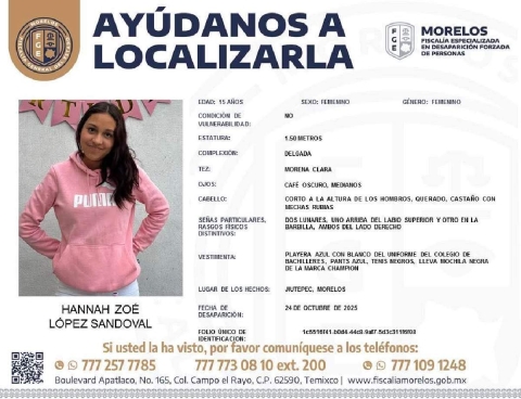 Desaparece alumna del Cobaem en Jiutepec