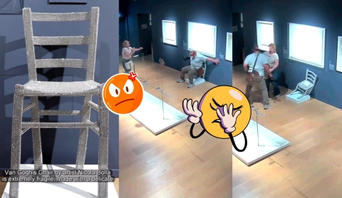 La peor idea posible para una foto: turistas rompen silla de Van Gogh cubierta en cristales