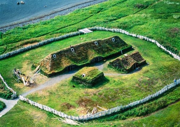 Reconstrucción de cómo pudo haberse visto L&#039;ans Aux Meadows.