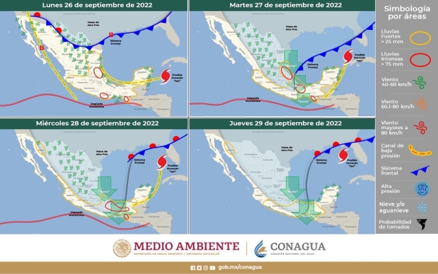 Tiempo inestable y potencial para lluvias en Morelos durante última semana de septiembre