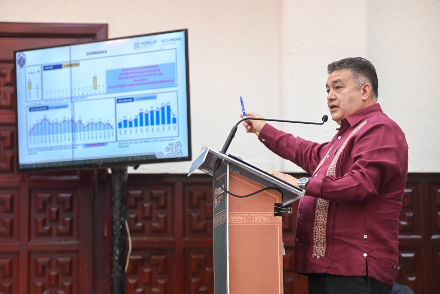 Reducción histórica de homicidios en Cuernavaca refleja efectividad de estrategia de seguridad: Urrutia Lozano