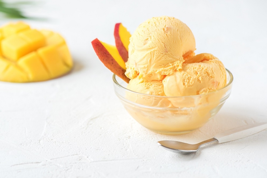 Receta para preparar helado de yogurt con mango