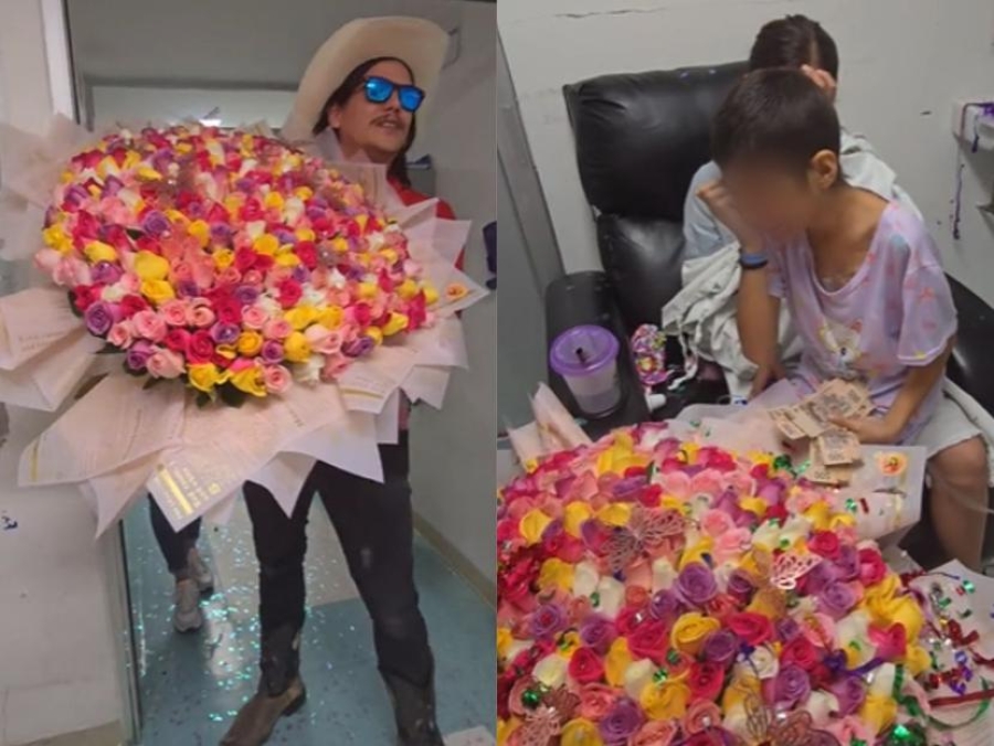 'Flores el patrón' conmueve al cumplir el deseo de cumpleaños de una niña con cáncer