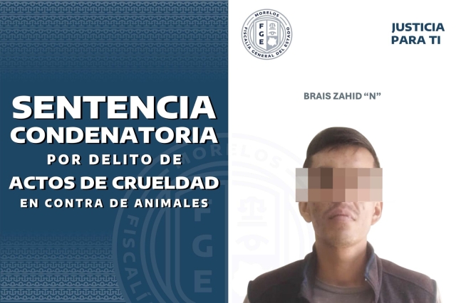 Fiscal&iacute;a Morelos obtiene sentencia condenatoria contra hombre por actos de crueldad en contra de animales dom&eacute;sticos