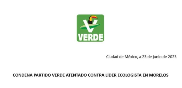 PVEM condena enérgicamente atentado contra el líder del instituto político en Morelos, Javier Estrada González