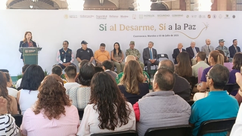 Encabeza gobernadora Margarita González Saravia campaña de canje de armas de fuego, en Cuernavaca