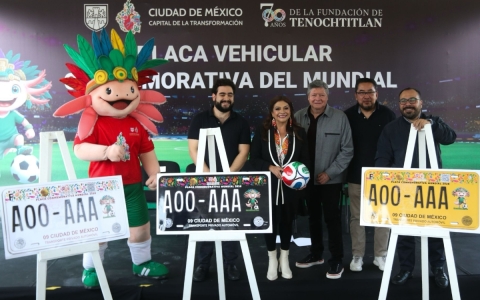 CDMX lanza placas vehiculares conmemorativas por el Mundial 2026