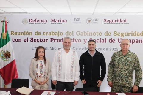 Grecia Quiroz exige justicia tras reuni&oacute;n encabezada por Garc&iacute;a Harfuch en Uruapan