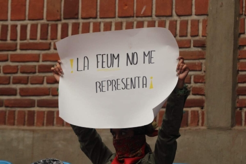 El movimiento estudiantil de protesta desconoci&oacute; a la FEUM.