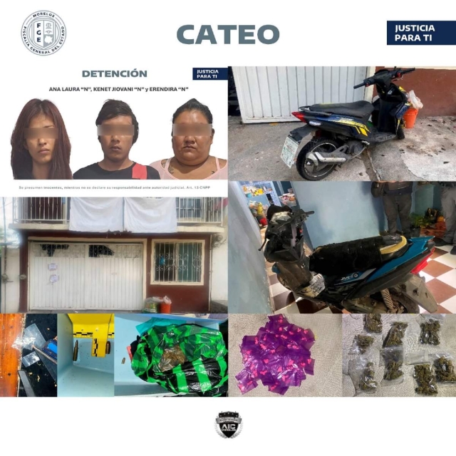 Parte de los objetos que fueron incautados durante el operativo.