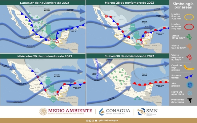 Causa frente frío número 12 tiempo inestable