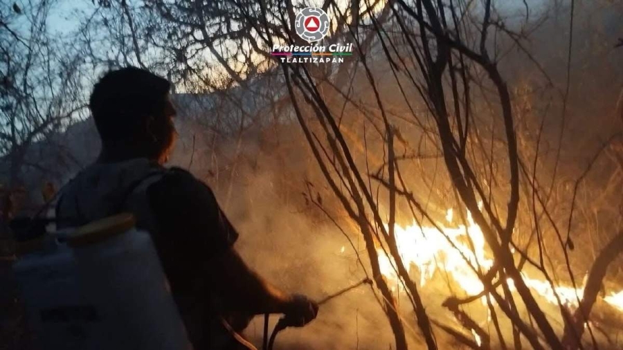 Arde baldío en Temilpa Viejo