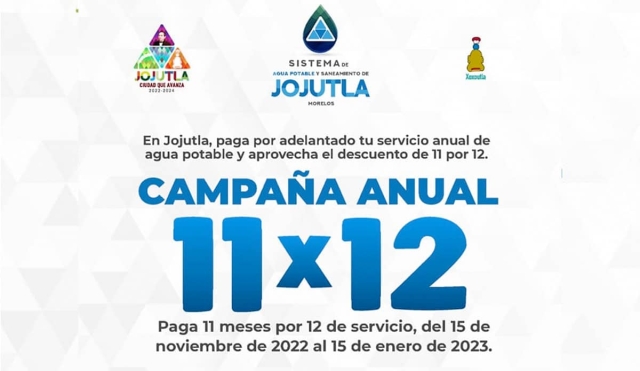 Anuncian descuentos por pago anticipado de agua potable en Jojutla