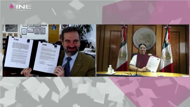 Firman INE y Cámara de Diputados convenio de fiscalización  para legisladores que busquen reelección