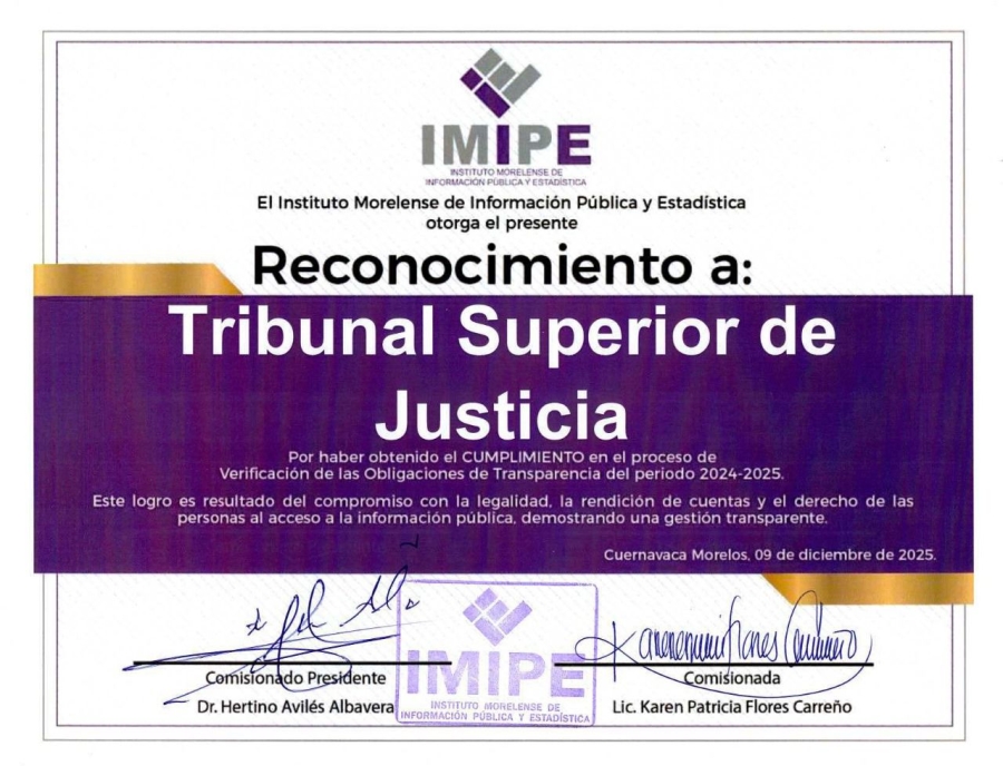 Cumple al 100% el Poder Judicial de Morelos en materia de transparencia