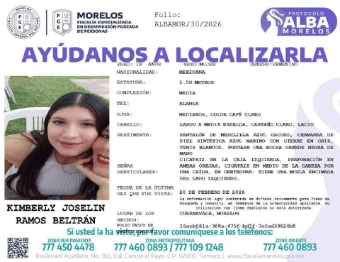 Una joven desapareci&oacute; en Cuernavaca