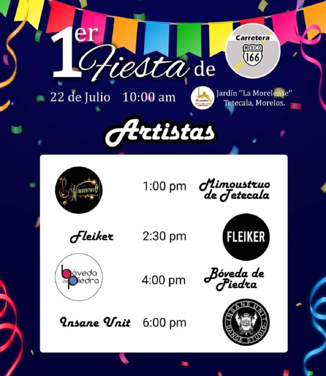 Anuncian Fiesta de Carretera 166 en Tetecala