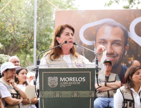 La mandataria estatal, Margarita González Saravia, visitó este sábado los Patios de la Estación, en Cuernavaca, dentro de las Caravanas del Pueblo.  