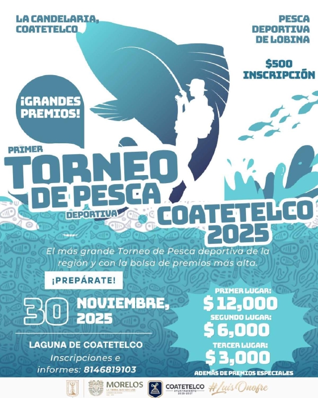 Invitan a Primer Torneo de Pesca Deportiva Coatetelco 2025