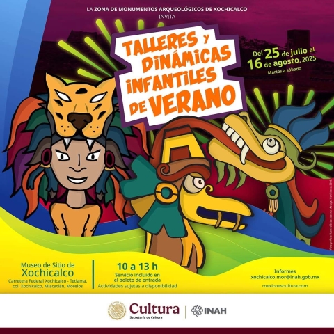 Habrá talleres de verano en la Zona Arqueológica de Xochicalco