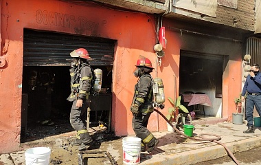Atiende PC Jiutepec incendio en local de comida, en colonia Otilio Montaño
